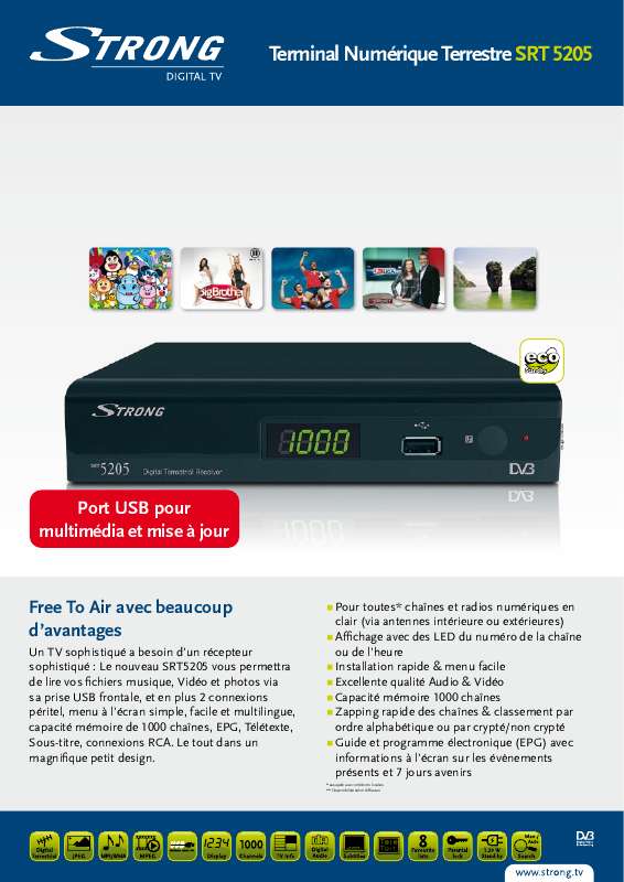 Notice STRONG SRT 5205 décodeur tnt Trouver une solution à un problème STRONG SRT 5205 mode d Notice STRONG SRT 5205 décodeur tnt Trouver une solution à un problème STRONG SRT 5205 mode d